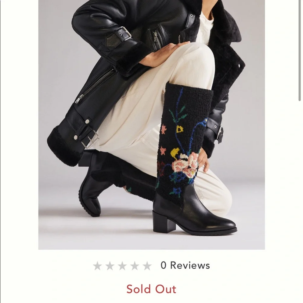 ✨HP✨Anthro Floral Wool & Leather Emily Isabella Boots - Picture 5 of 8